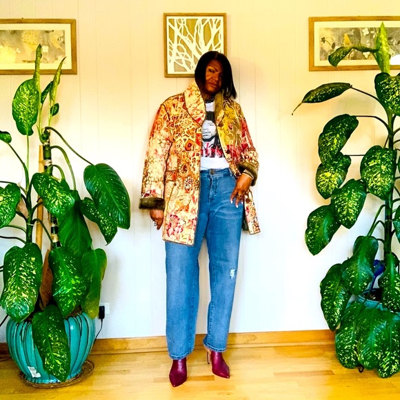 ✨ CHICO’S ✨ Multi-Pattern & Color BOHO Faux Fur Coat - Picture 13 of 16